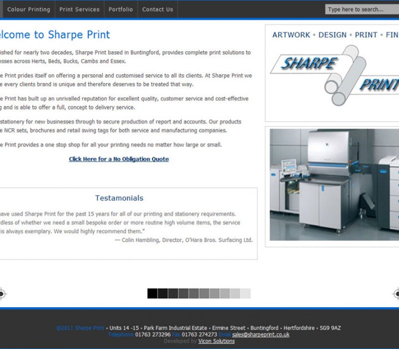 SharpePrint Website